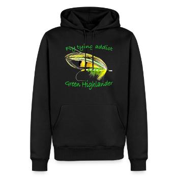 Green Highlander - Men’s Premium Organic Hoodie - black - Front - Nico (187cm)