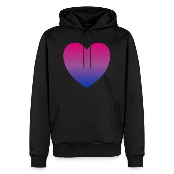 Bi-Herz - Männer Premium Bio Hoodie - Schwarz - Vorne - Nico (187cm)