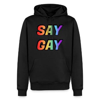 SAG GAY LGBT Pride - Männer Premium Bio Hoodie - Schwarz - Vorne - Nico (187cm)