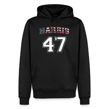 Harris 47e présidente - Kamala Harris 2024 Pour - Sweat à capuche Premium bio Homme - noir - Devant - Nico (187cm)