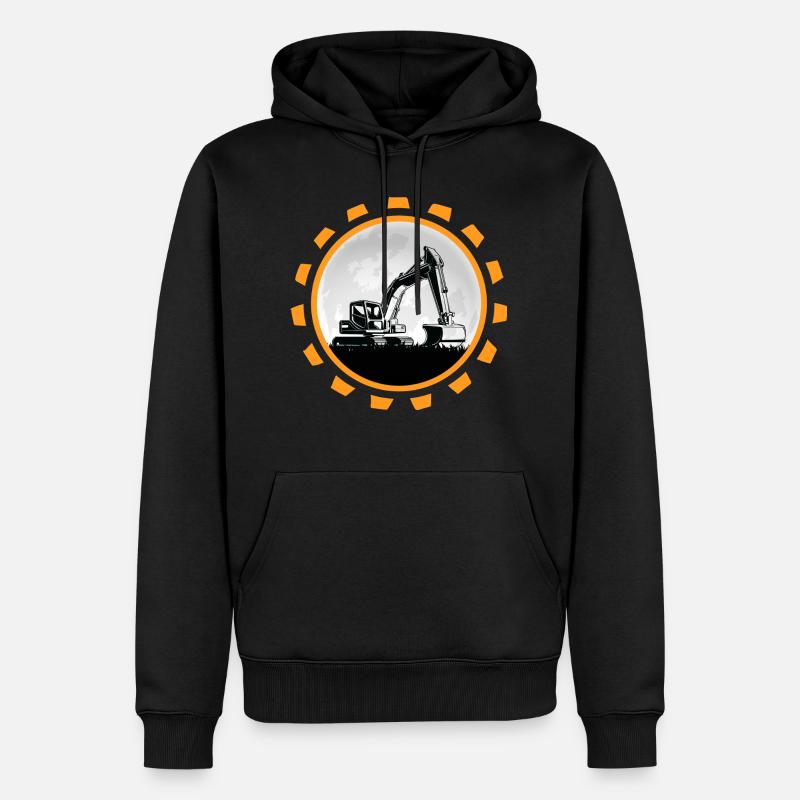 bagger baggerfahrer Baustelle Baggerschaufel - Männer Premium Bio Hoodie - Schwarz