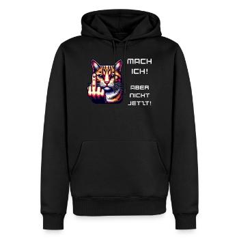 Katze Spruch lustig - Männer Premium Bio Hoodie - Schwarz - Vorne - Nico (187cm)