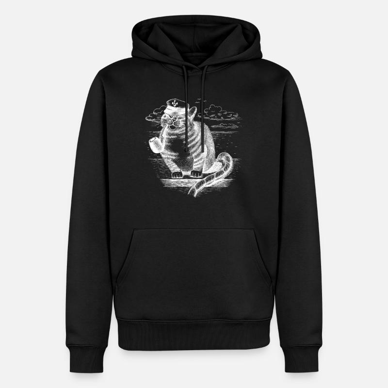 Capitaine de chat - Sweat à capuche Premium bio Homme - noir