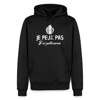 Ich kann kein Gebäck haben - Männer Premium Bio Hoodie - Schwarz - Vorne - Nico (187cm)