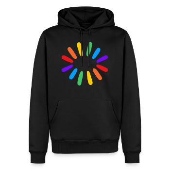 Rainbow Sun LGBTQIA gay pride - Sweat à capuche Premium bio Homme - noir - Devant - Nico (187cm)