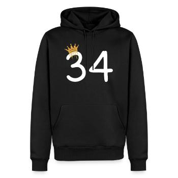 34 - Sweat à capuche Premium bio Homme - noir - Devant - Nico (187cm)