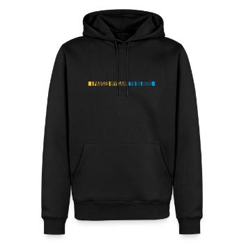 Jeu Ligne suspendue - Sweat à capuche Premium bio Homme - noir - Devant - Nico (187cm)