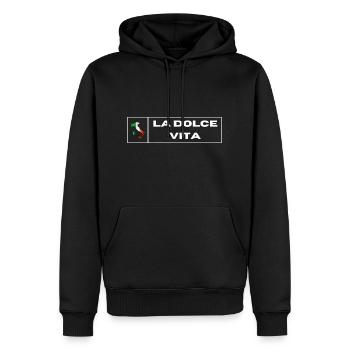 Italia Italy Italien Bella Italia Dolce Vita - Männer Premium Bio Hoodie - Schwarz - Vorne - Nico (187cm)