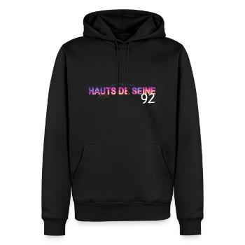 Haut de Seine 92 - Männer Premium Bio Hoodie - Schwarz - Vorne - Nico (187cm)