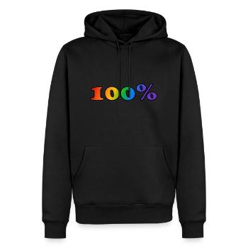 100 Prozent schwul - Männer Premium Bio Hoodie - Schwarz - Vorne - Nico (187cm)