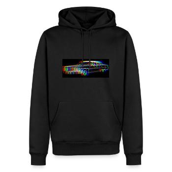 voiture floue colorée - Sweat à capuche Premium bio Homme - noir - Devant - Nico (187cm)