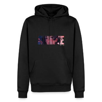 Niedliches Anime Mädchen Schriftzug - Männer Premium Bio Hoodie - Schwarz - Vorne - Nico (187cm)