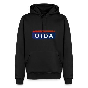 Oida versus Polizei - Anzeige Strafe Frozelei oida - Männer Premium Bio Hoodie - Schwarz - Vorne - Nico (187cm)