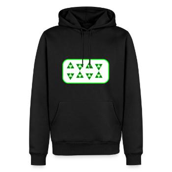 Abstract - Männer Premium Bio Hoodie - Schwarz - Vorne - Nico (187cm)