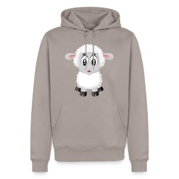 lamb - Men’s Premium Organic Hoodie - taupe - Front - Nico (187cm)