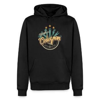 Made in Codognan - Sweat à capuche Premium bio Homme - noir - Devant - Nico (187cm)