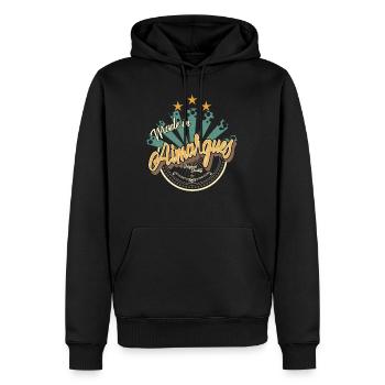 Made in Aimargues - Sweat à capuche Premium bio Homme - noir - Devant - Nico (187cm)