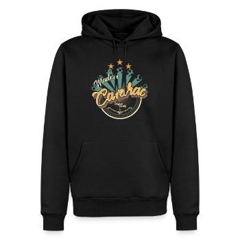 Made in Caveirac - Sweat à capuche Premium bio Homme - noir - Devant - Nico (187cm)