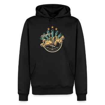 Made in Saint Just - Sweat à capuche Premium bio Homme - noir - Devant - Nico (187cm)