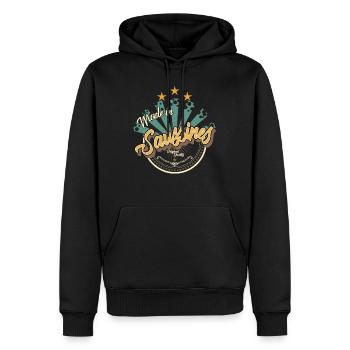 Made in Saussines - Sweat à capuche Premium bio Homme - noir - Devant - Nico (187cm)
