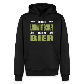 Landwirt Bauerndemo Ohne Landwirtschaft Kein Bier - Männer Premium Bio Hoodie - Schwarz - Vorne - Nico (187cm)