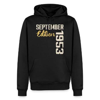 September 1953 - 71. Jahrestag September 1953 - Männer Premium Bio Hoodie - Schwarz - Vorne - Nico (187cm)