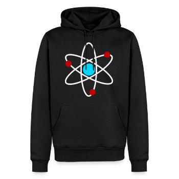 An Atom - Männer Premium Bio Hoodie - Schwarz - Vorne - Nico (187cm)