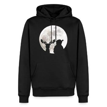 Lune de Noël - Sweat à capuche Premium bio Homme - noir - Devant - Nico (187cm)