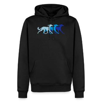 Trois salukis - Sweat à capuche Premium bio Homme - noir - Devant - Nico (187cm)