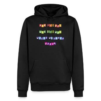 Wer Wie Was - Männer Premium Bio Hoodie - Schwarz - Vorne - Nico (187cm)