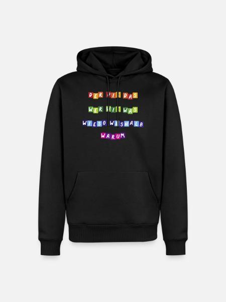 Wer Wie Was - Männer Premium Bio Hoodie - Schwarz