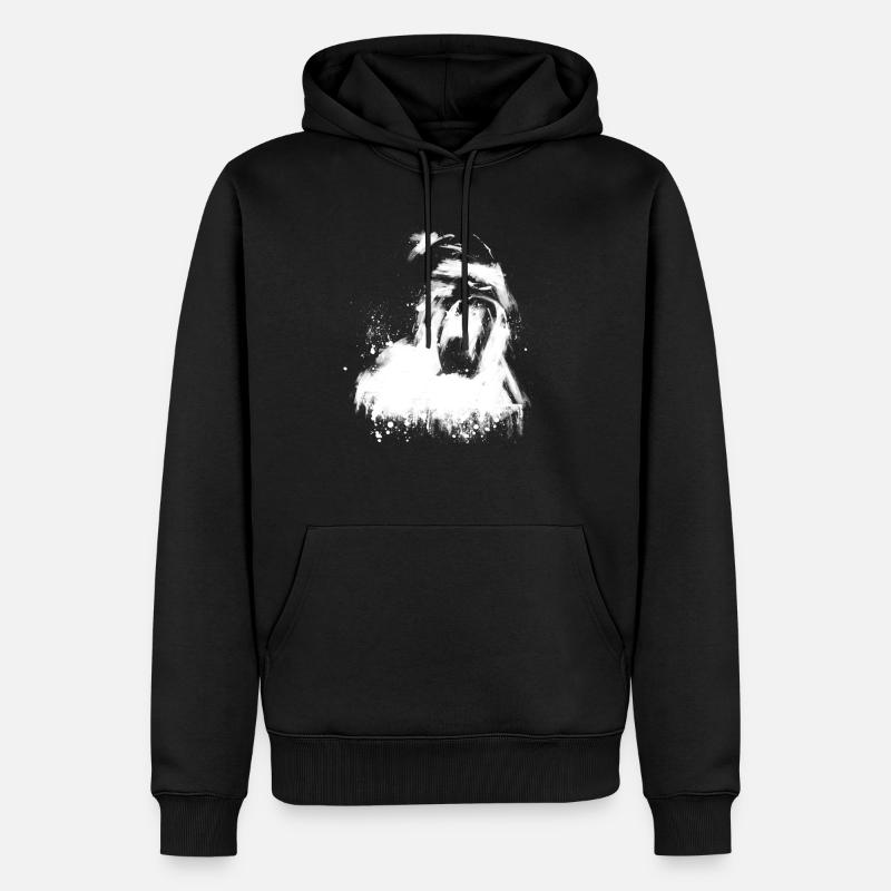Gorilla - Männer Premium Bio Hoodie - Schwarz