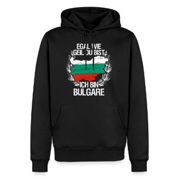 Egal wie geil du bust, ich bin Bulgare Geschenk - Männer Premium Bio Hoodie - Schwarz - Vorne - Nico (187cm)