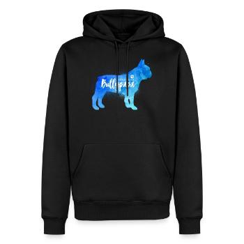 Liebender Bullypapa - Französische Bulldogge - Männer Premium Bio Hoodie - Schwarz - Vorne - Nico (187cm)