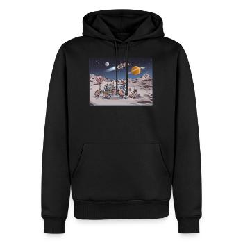 Space Adventure 4 - Männer Premium Bio Hoodie - Schwarz - Vorne - Nico (187cm)