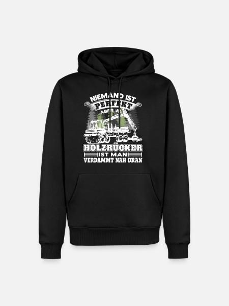 Holzrücker Shirt - Holzrücken mit Rückefahrzeug - Männer Premium Bio Hoodie - Schwarz