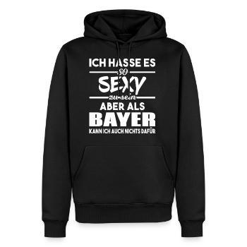 Sexy Bayer - Männer Premium Bio Hoodie - Schwarz - Vorne - Nico (187cm)