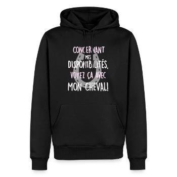 Voyez ça avec mon cheval! - Sweat à capuche Premium bio Homme - noir - Devant - Nico (187cm)