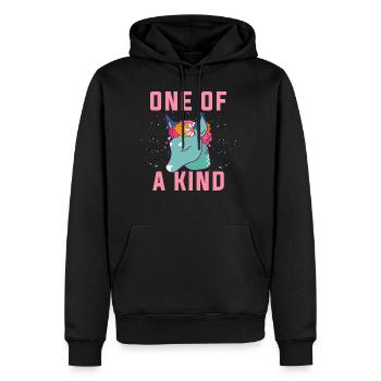 Einer von einer Art. Einzigartige Dow.Magical Gifts.Deer. Fohlen - Männer Premium Bio Hoodie - Schwarz - Vorne - Nico (187cm)