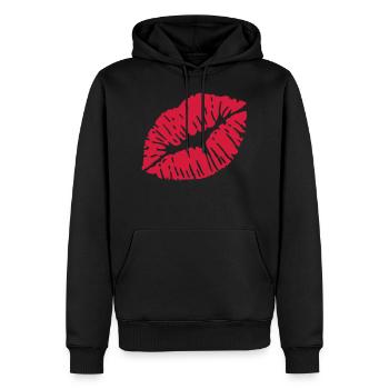 Kiss - Men’s Premium Organic Hoodie - black - Front - Nico (187cm)