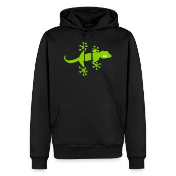 Lustiger Gecko - Männer Premium Bio Hoodie - Schwarz - Vorne - Nico (187cm)