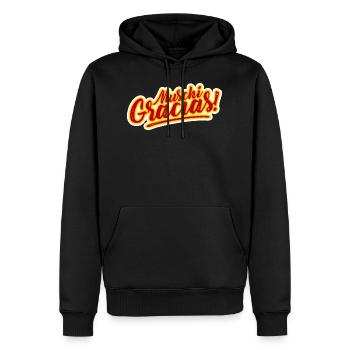 MUSCHI GRACIAS! SPANISCH - Männer Premium Bio Hoodie - Schwarz - Vorne - Nico (187cm)