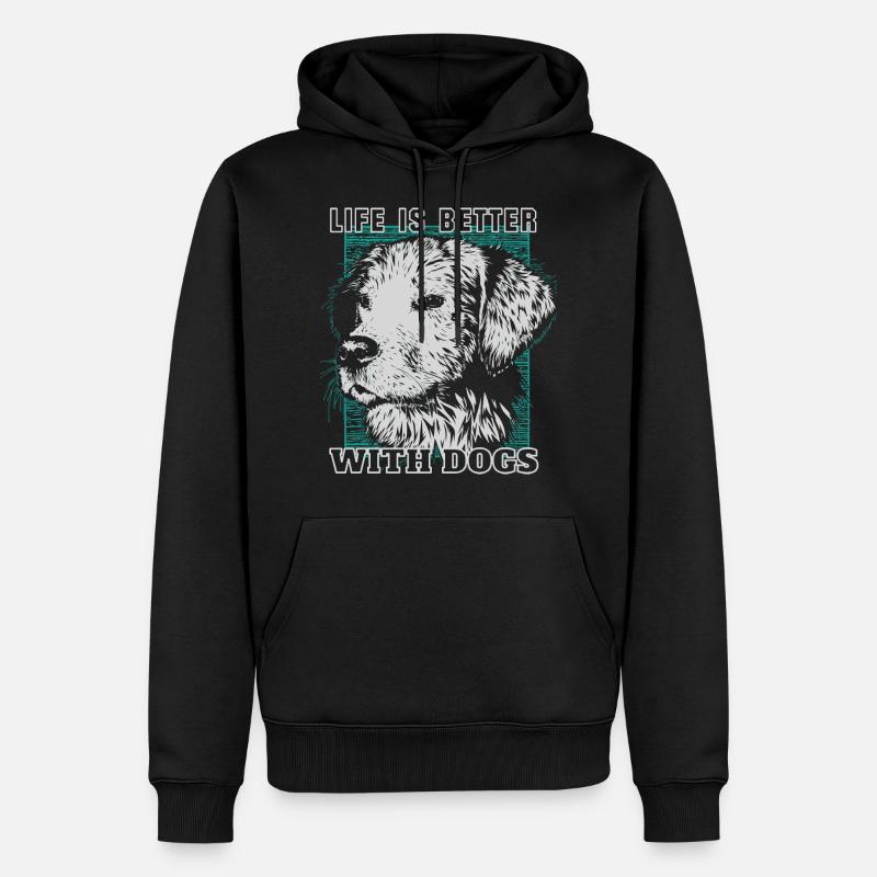 Cadeau de chien - Sweat à capuche Premium bio Homme - noir