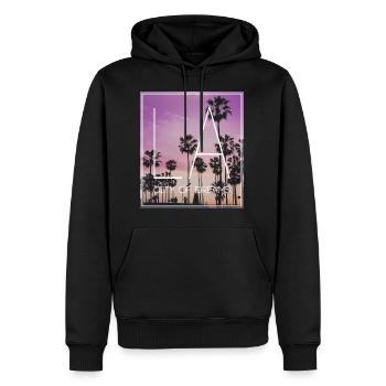 Los Angeles Californie Amérique USA Cadeau - Sweat à capuche Premium bio Homme - noir - Devant - Nico (187cm)