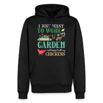 Work In My Garden Hangout With My Chickens - Männer Premium Bio Hoodie - Schwarz - Vorne - Nico (187cm)