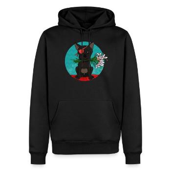 French Boule - Sweat à capuche Premium bio Homme - noir - Devant - Nico (187cm)