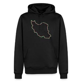 Iran - Männer Premium Bio Hoodie - Schwarz - Vorne - Nico (187cm)