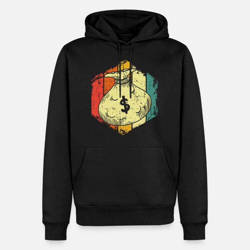 Argent de l’argent - Sweat à capuche Premium bio Homme - noir