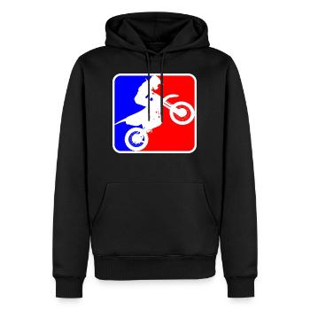 Motocross logo - Men’s Premium Organic Hoodie - black - Front - Nico (187cm)