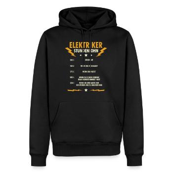 Hourly rate - electrician electrician - Men’s Premium Organic Hoodie - black - Front - Nico (187cm)